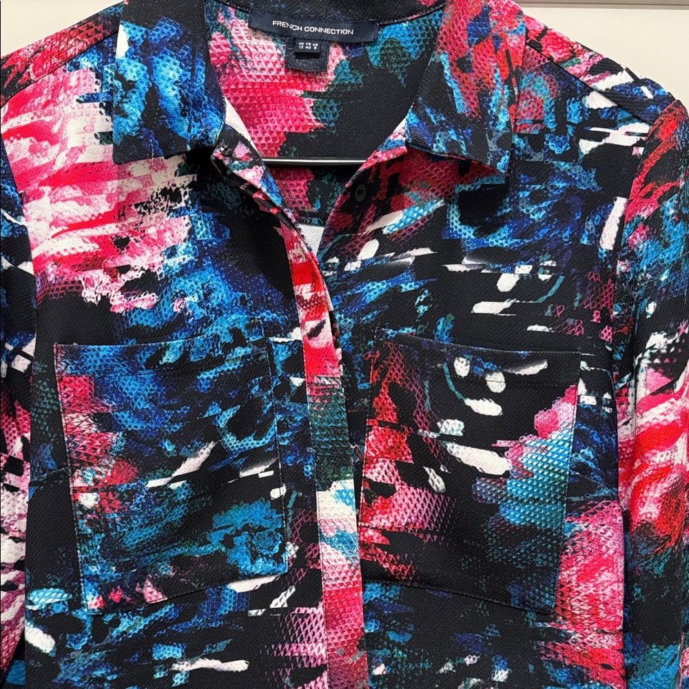 French Connection Vibrant Abstract Button Down Sh… - image 6